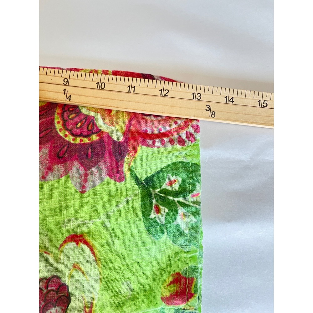 Yolly Made in Italy Green Floral 100% Cotton Boxy Tunic Top XL–1X Elbow Sleeve - Picture 8 of 10